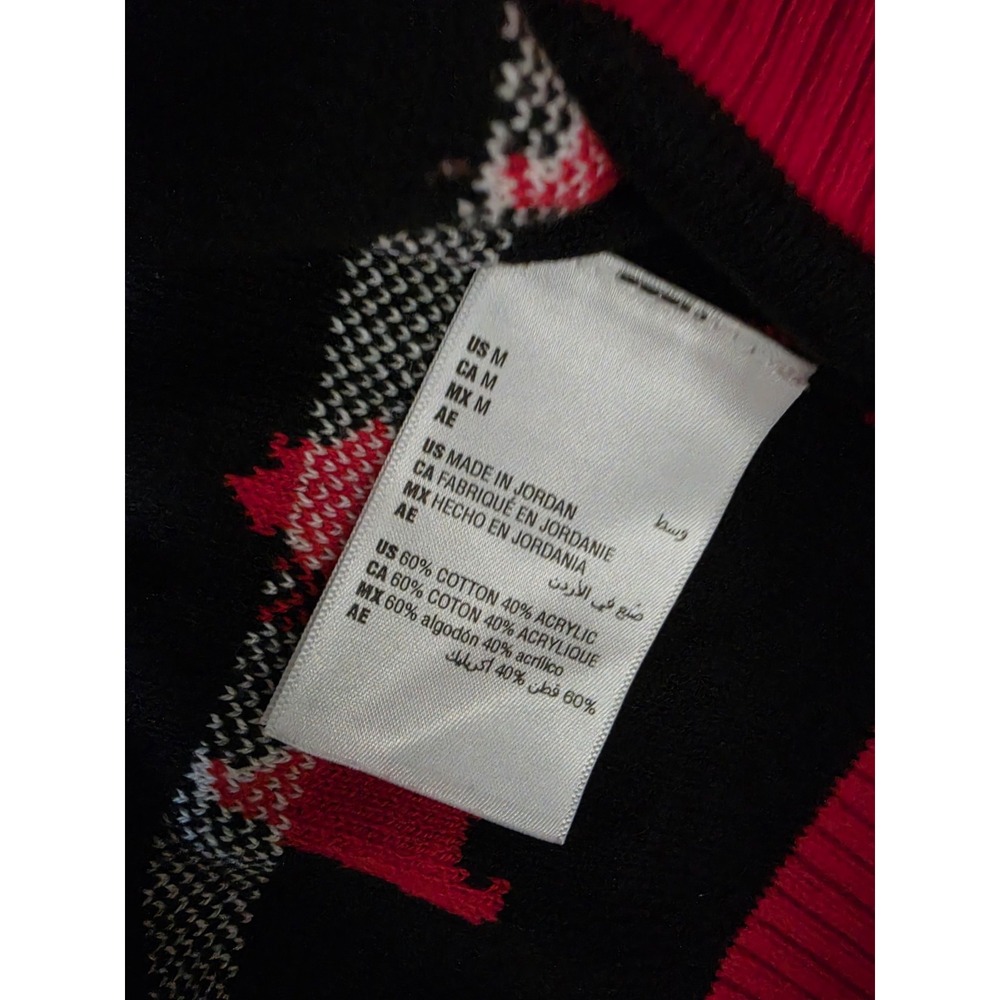 KAREN SCOTT Scotty Dog Bows Crewneck Sweater Red Black Size M Rhinestones Poodle - Picture 7 of 7